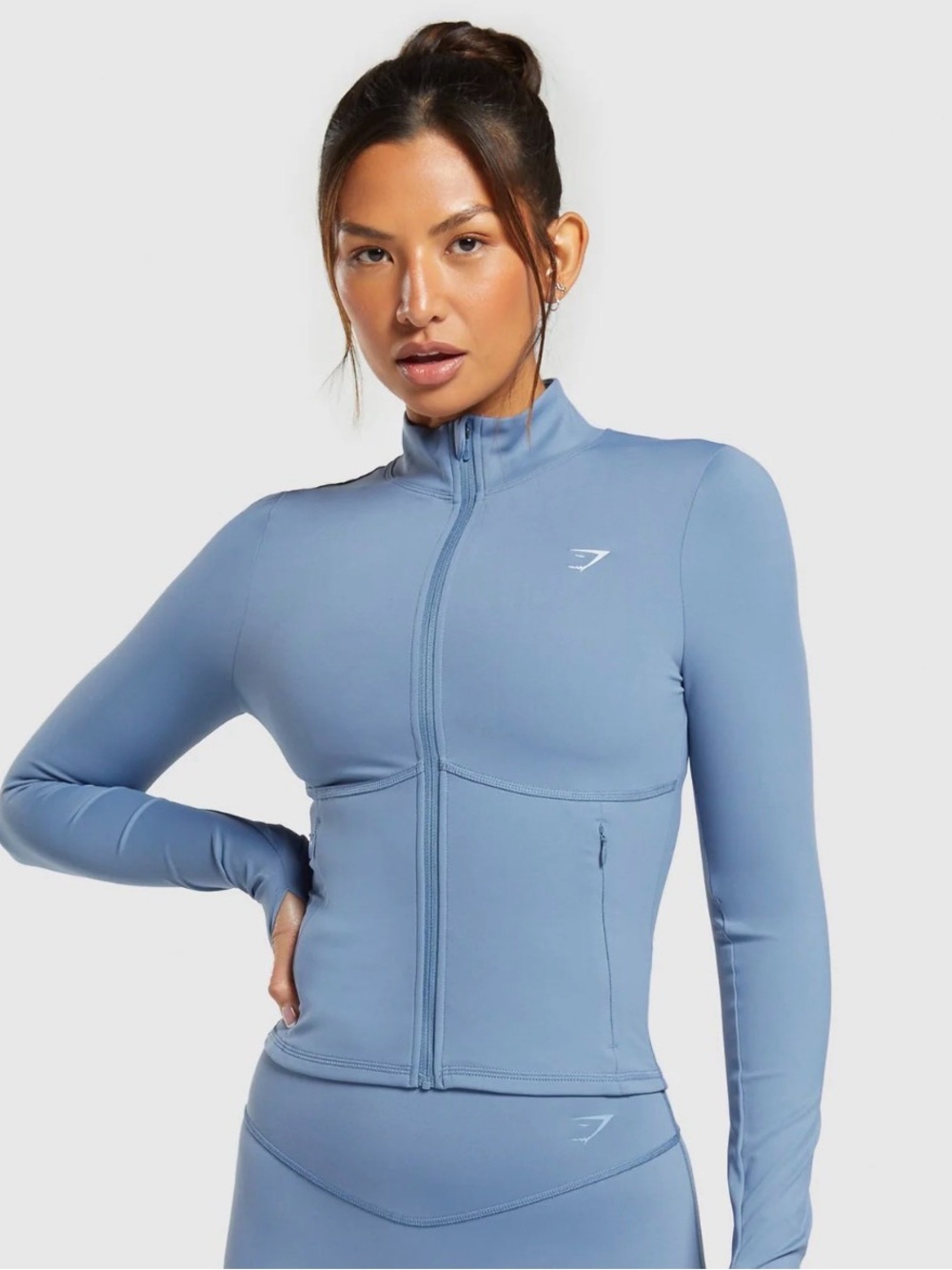 Gymshark Elevate Tracktop Faded Blue Size Medium NWOT